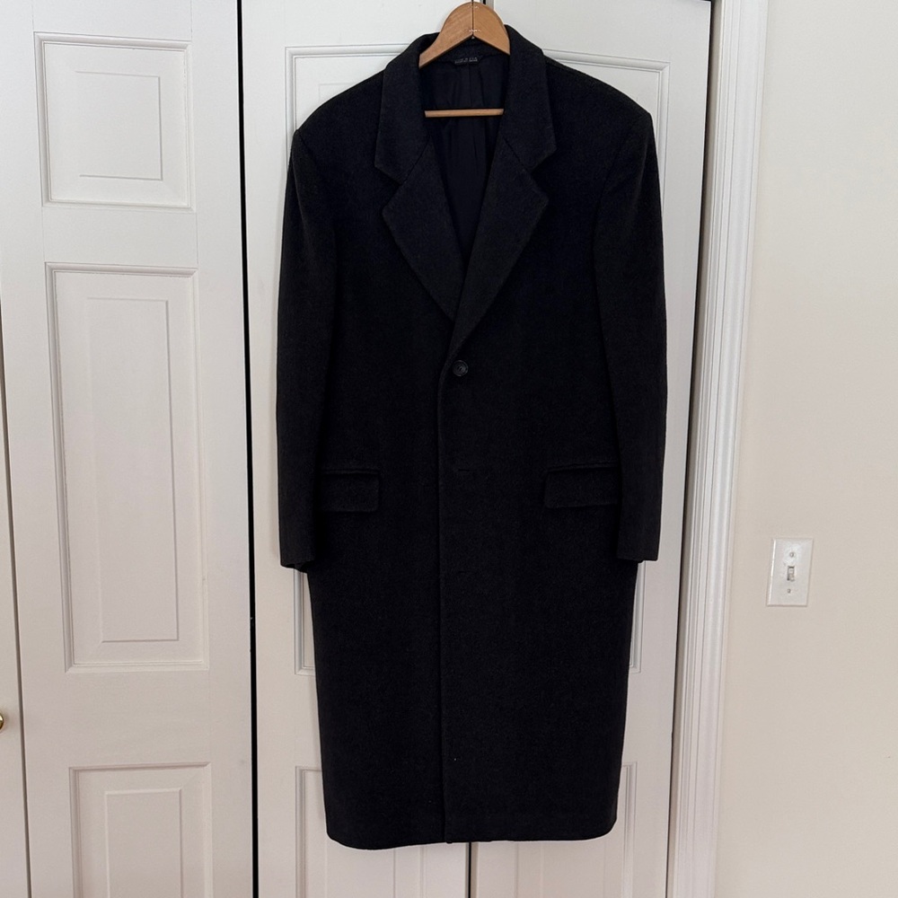 Men's Black Classic Single-Breasted Trench Coat